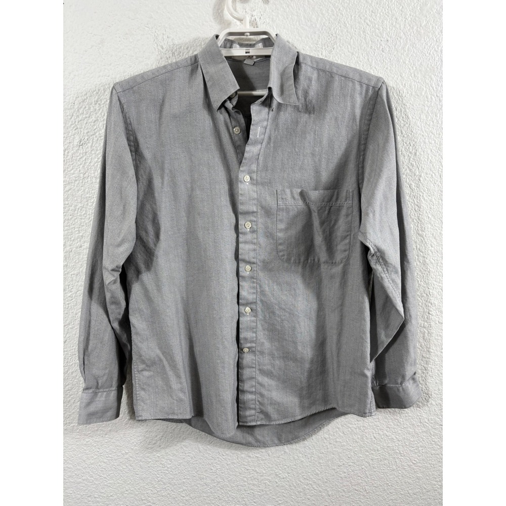 VALENTINO‎ UOMO Mens Button Down Dress Shirt Gray Size 15 34-35